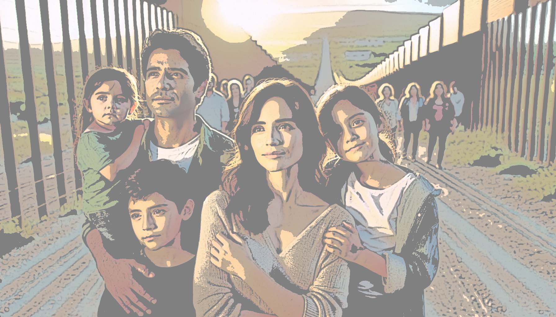 Immigrant Family at the Mexican Border